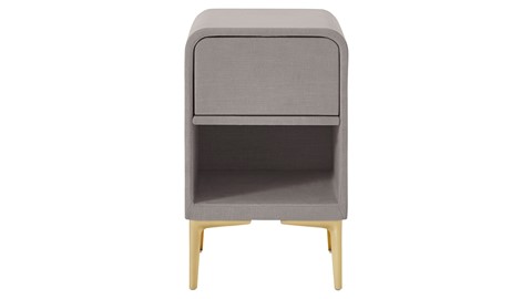 Nachtkast rond B Bright met 1 lade, taupe