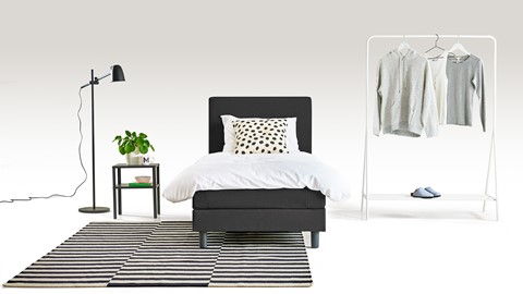 Box Ambra vlak met gestoffeerd matras, dark grey