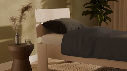 Bed Fresh met hoofdbord, wit