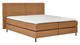 Boxspring Opal vlak met gestoffeerd matras, cognac