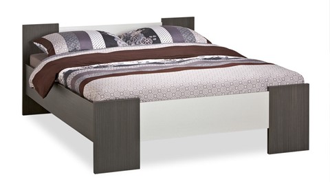 Bed Woody, donkergrijs/aluminium