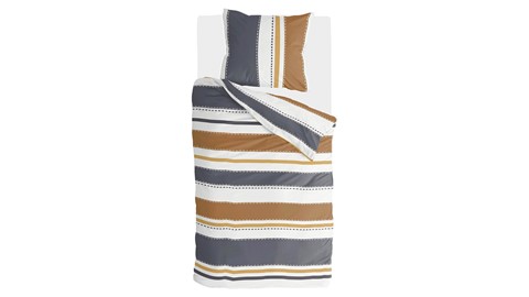Dekbedovertrek Stripes & Stitches, antraciet