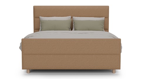 Boxspring Mica soft touch verstelbaar met gestoffeerd matras, mocha mousse
