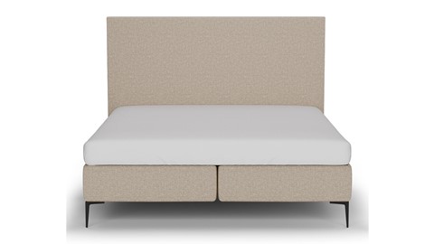 Boxspring Emerald met Silver Pocket Deluxe Foam matras, beige