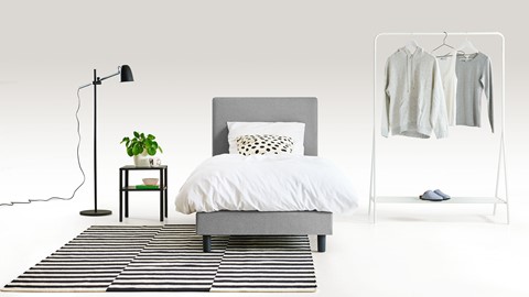 Box Ambra vlak met Easy Pocket matras, lichtgrijs