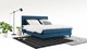 Boxspring Cisano vlak met gestoffeerd matras, blauw