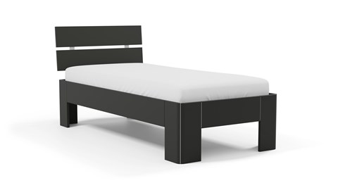 Bed Fresh met hoofdbord, zwart