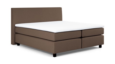 Boxspring Autentik Kurbat vlak met gestoffeerd matras, cappuccino