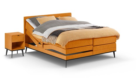 Boxspring Viggo verstelbaar met gestoffeerd matras, adore goud