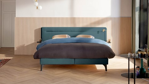 Boxspring Element Hallbar vlak met Balance matras, teal