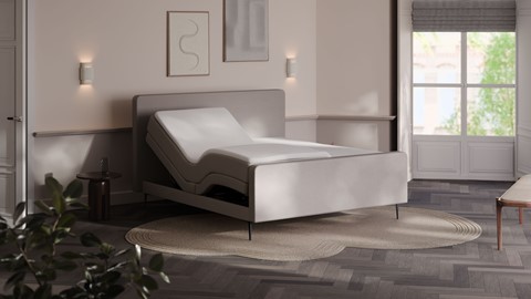 Elektrische boxspring Glade, natural