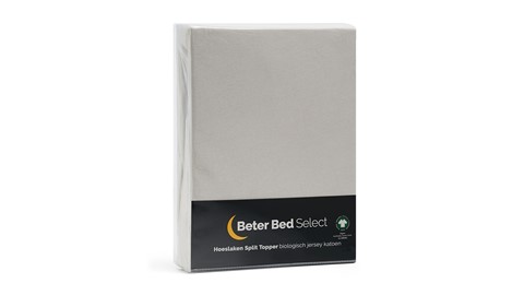 Hoeslaken Biologisch Jersey splittopper, zand