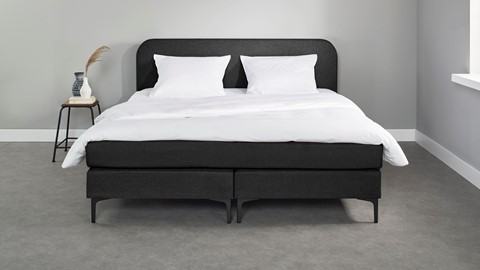 Box Manchester met gestoffeerd matras, zwart