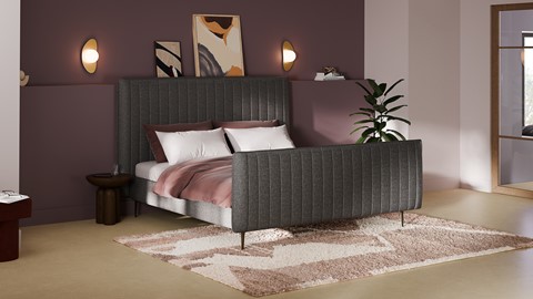 Bed Ruby linen touch, dark grey