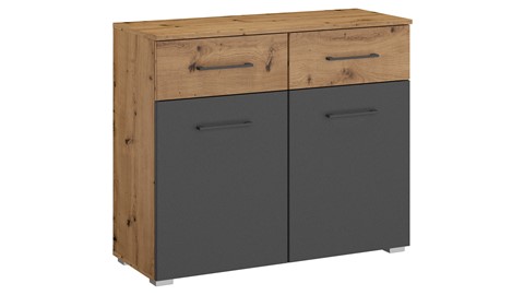 Commode Birmingham met 2 deuren en 2 laden, bruin