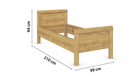 Bed Elba, rustiek eiken