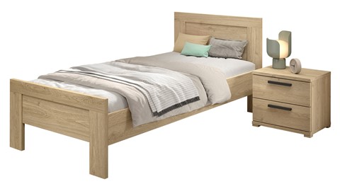Bed Sam met nachtkast, eik