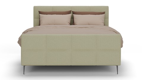 Boxspring Crystal soft touch met gestoffeerd matras, pistachio