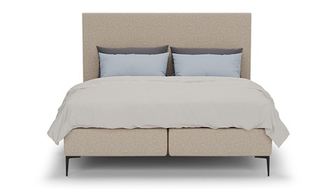 Boxspring Emerald met Silver Pocket Deluxe Foam matras, beige
