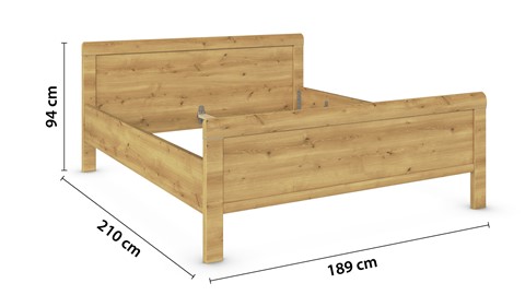 Bed Elba, rustiek eiken