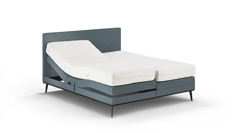 Boxspring Viggo verstelbaar met Silver Pocket Deluxe Foam matras, oakland antraciet