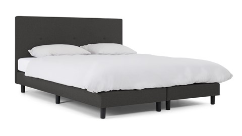 Boxspring Invito vlak met Bridge matras, donkergrijs