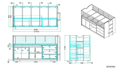 Halfhoogslaper Bonny, grijs