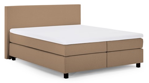 Boxspring Autentik Tunn vlak met gestoffeerd matras, caramel