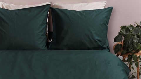 Dekbedovertrek Cotton Uni, dark green