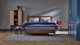 Boxspring Emerald vlak met B Bright 3100/3150 PK, cognac