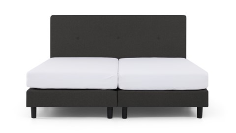 Boxspring Invito vlak met Bridge matras, donkergrijs