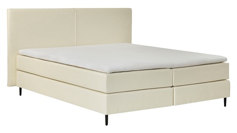 Boxspring Opal vlak met gestoffeerd matras, ecru