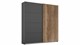 Schuifdeurkast Hallifax, grijs metallic/eiken