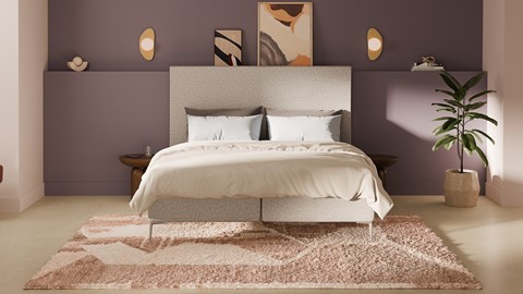 Boxspring Emerald vlak met Silver Pocket Deluxe Foam matras, light grey