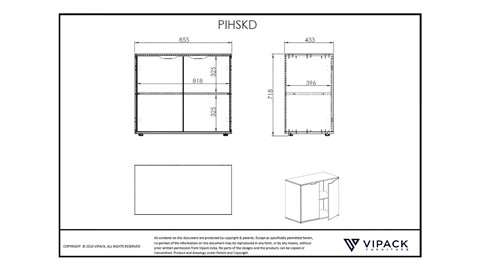 Commode Pino 2 deuren, wit