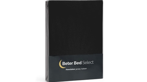 Hoeslaken Beter Bed Select Jersey, zwart