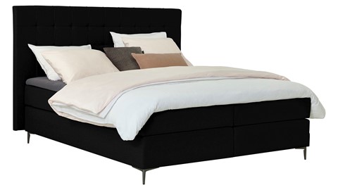 Boxspring Jade vlak met gestoffeerd matras, black