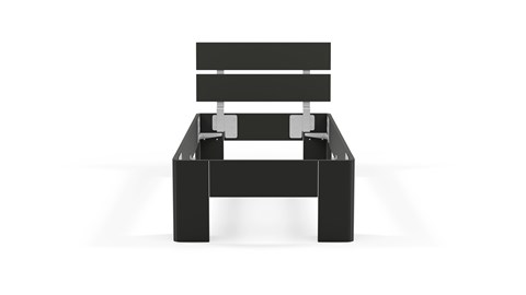 Bed Fresh met hoofdbord, zwart