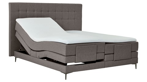 Boxspring Jade verstelbaar met gestoffeerd matras, liver