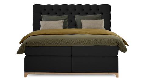 Boxspring Unik Elit vlak met gestoffeerd matras, black