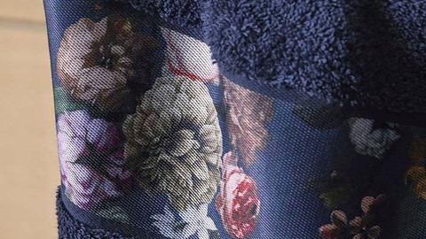 Gastendoek Fleur, blauw