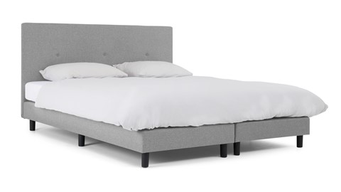 Boxspring Invito vlak met Bridge matras, lichtgrijs