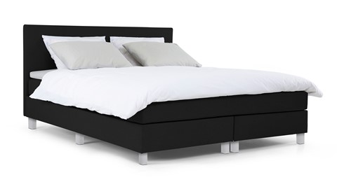 Box Owen vlak met gestoffeerd matras, zwart