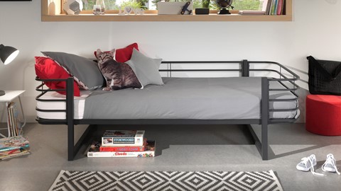 Bed Oscar, zwart