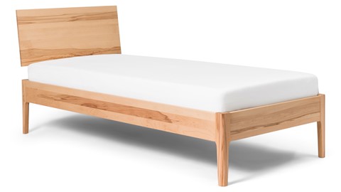 Bed Sky beuken met hoofdbord hout en poot hout, beuken
