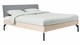 Bed Sky eiken met hoofdbord stof en poot metaal, eiken stof basalt