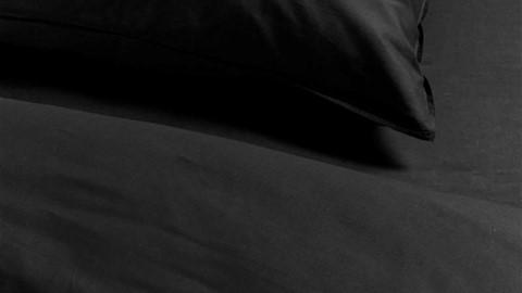 Dekbedovertrek Cotton Uni, black