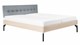 Bed Sky eiken met hoofdbord gecapitonneerd en poot metaal, eiken stof basalt