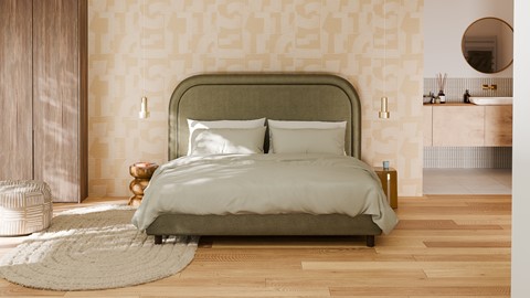 Bed Amber velvet glow, dark green