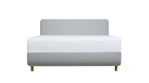 TEMPUR® Bed Arc met hoofdbord Form, vlakke schotelbodem en Pro matrassen, Stone